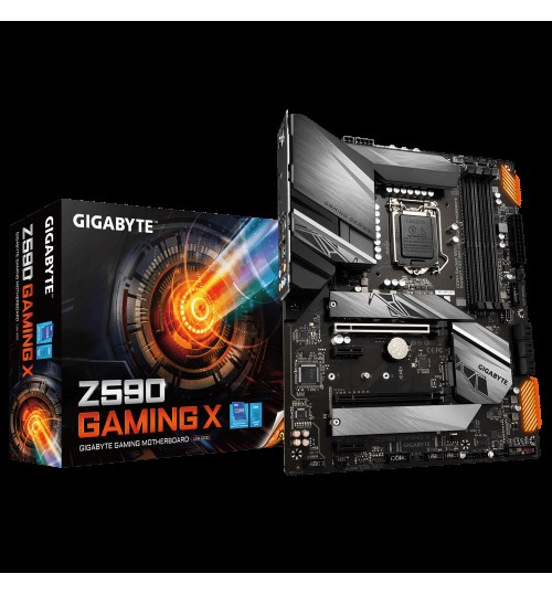 GIGABYTE Z590 GAMING X INTEL MOTHERBOARD WITH DIRECT 12+1 PHASES DIGITAL VRM WITH DRMOS FULL PCIE 4.0* DESIGN FULLY COVERED THERMAL DES